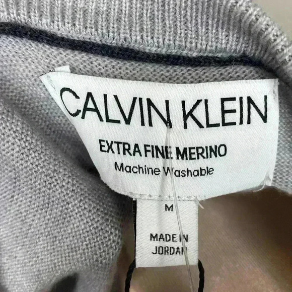 Calvin Klein NWT New Extra Fine Merino Wool Heroic Gray Men's Size Medium - Picture 6 of 8